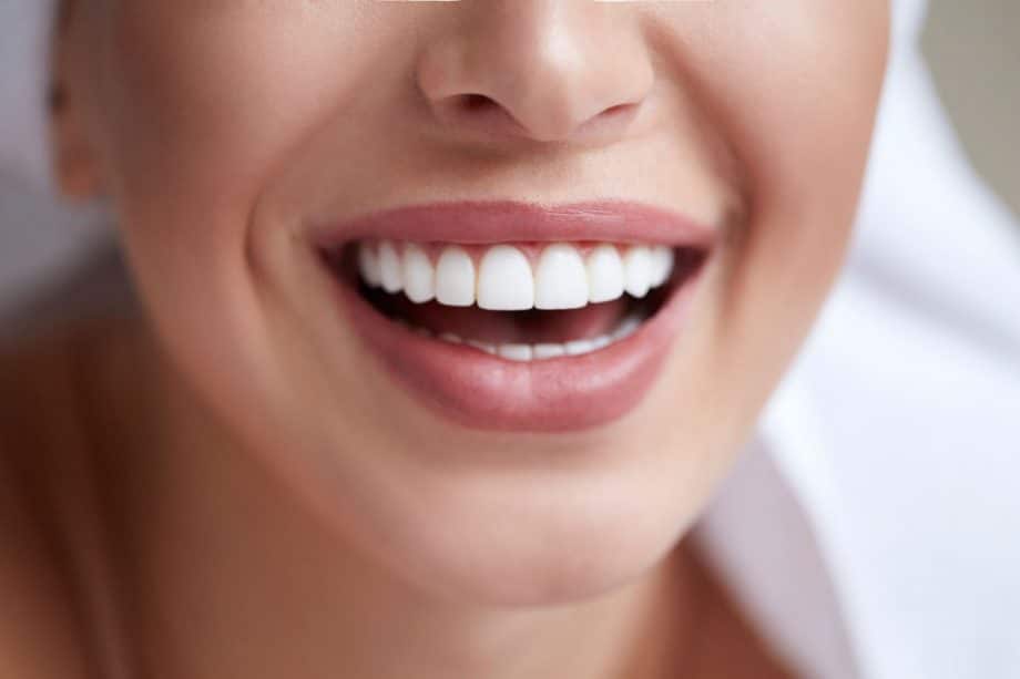 woman's face with white smile